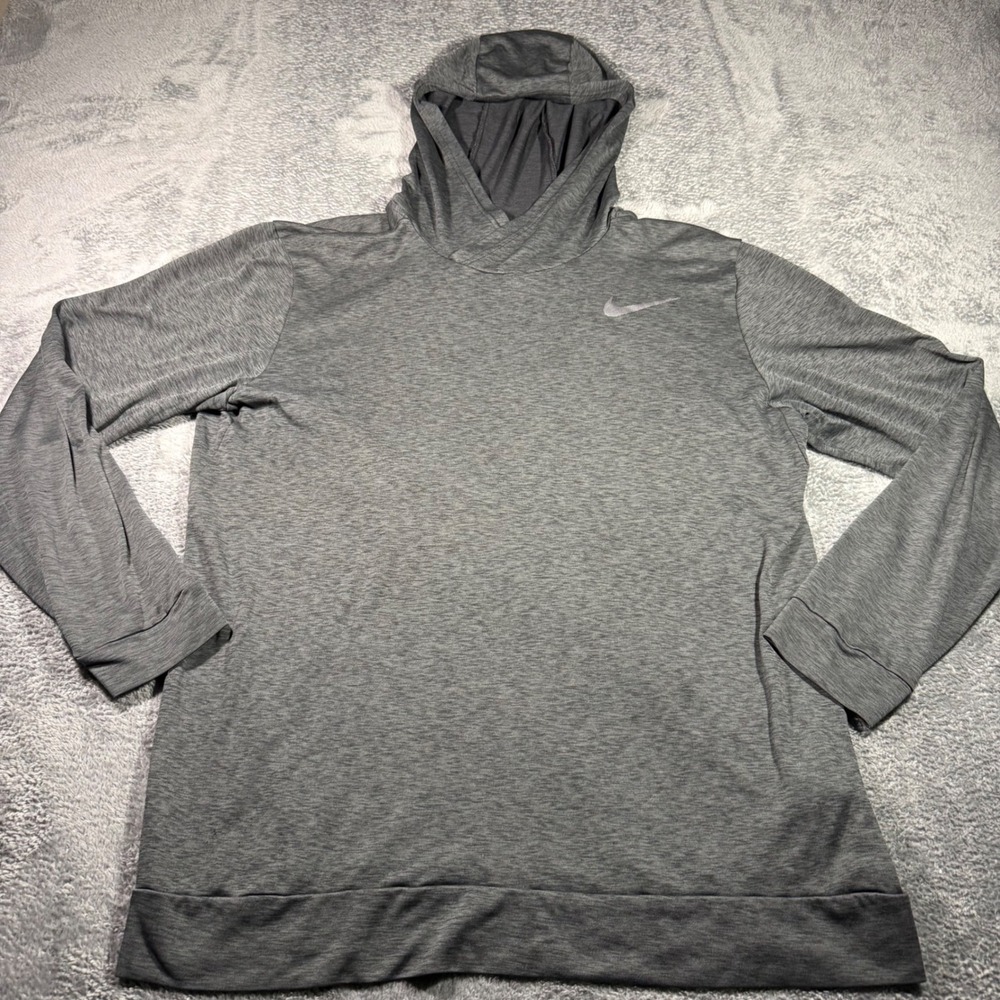 Nike Dri-FIT Mens Training Hoodie Gray Heather Breathe Hyper Dry 832829-060 Sz L